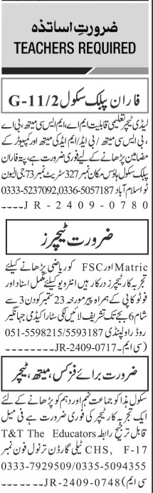 private school jobs 2024 in Pakistan Punjab