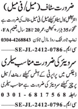 Private Company Jobs Lahore 2025